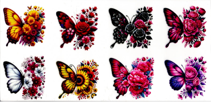 Colorful Butterflies and Flowers