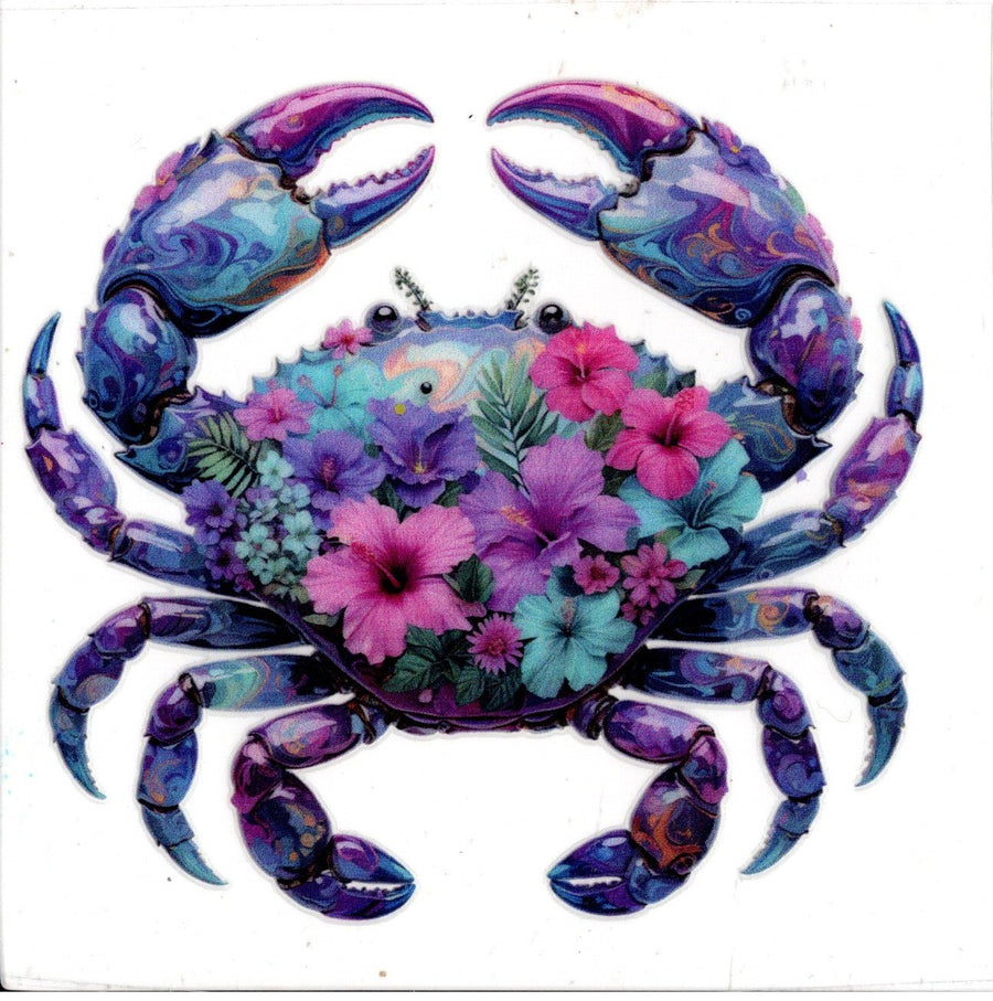 Crab with Pastel Flowers