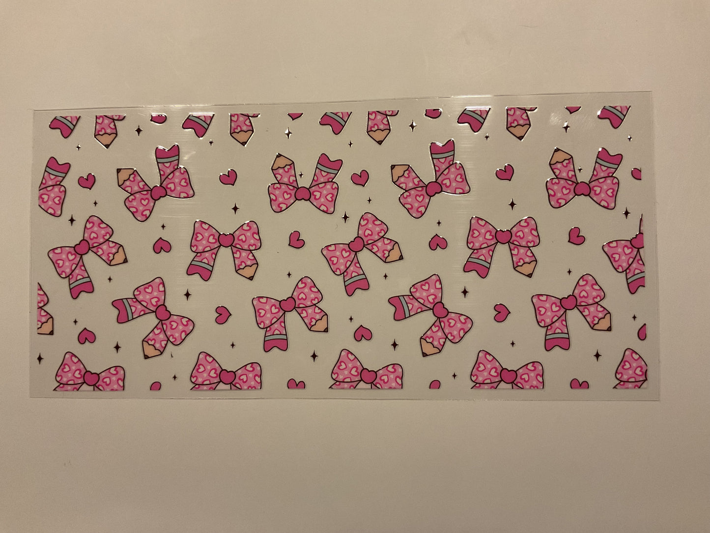 Valentines Pink Teacher Bow Pencils