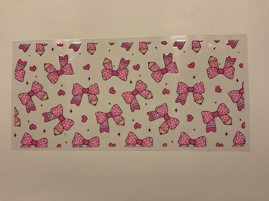 Valentines Pink Teacher Bow Pencils