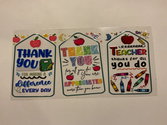 Thank You Tags Teacher