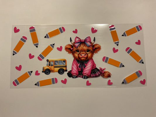 Highland Cow Bus Pencils Teacher