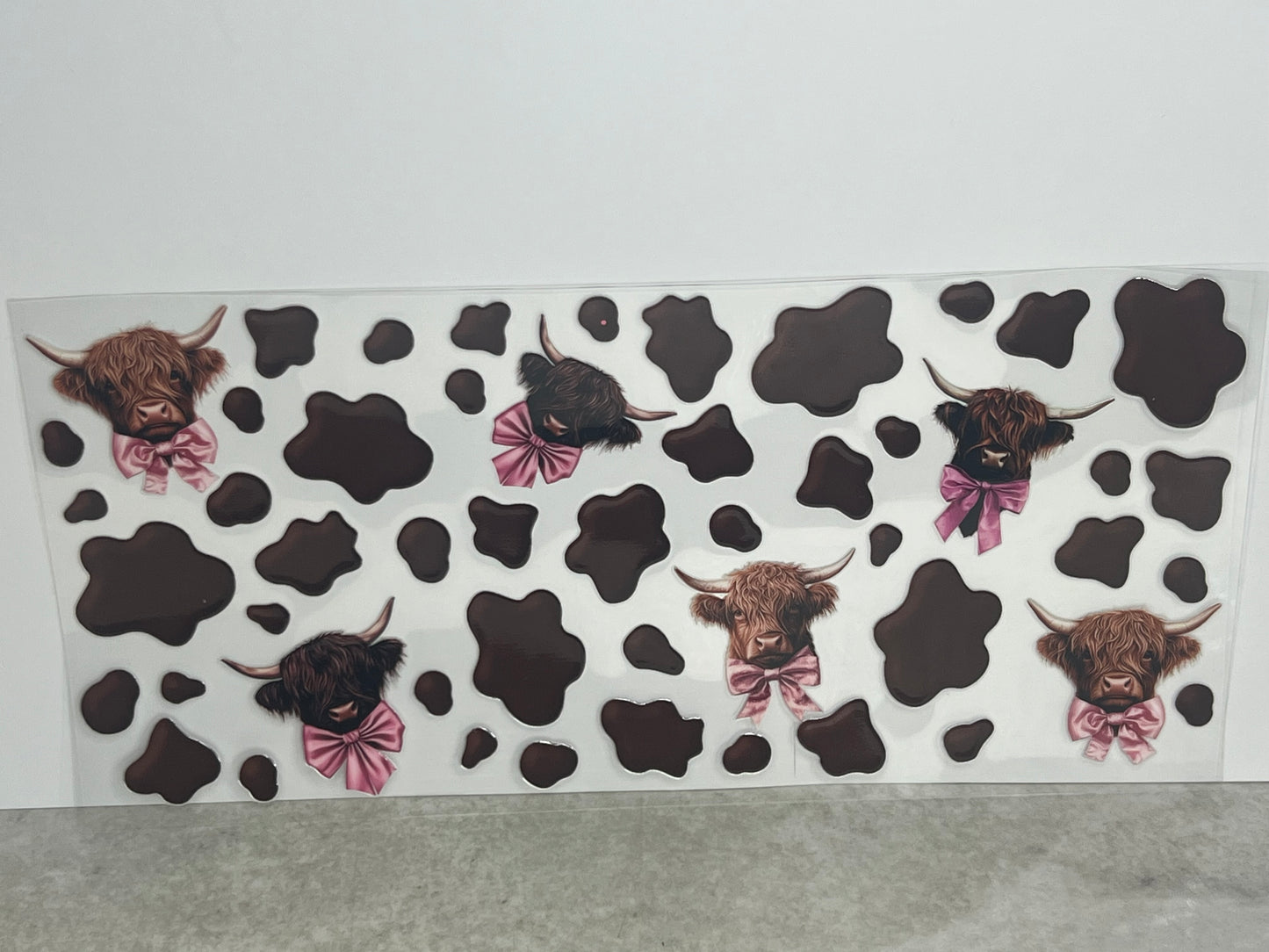 Highland Cow Pink Bows Cow Spots