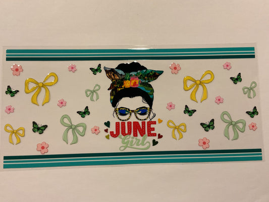 June Girl Bows Flowers Butterflies