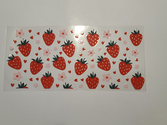Strawberries Flowers Hearts