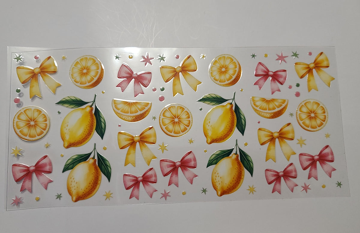 Lemons Pink and Yellow Bows