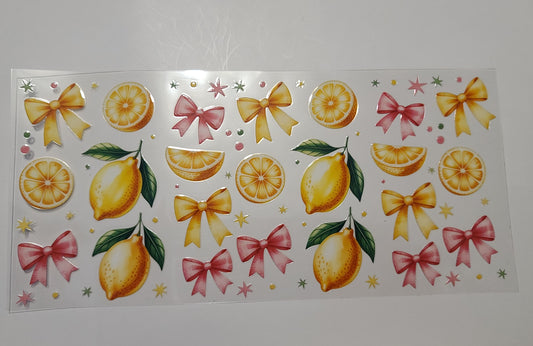 Lemons Pink and Yellow Bows