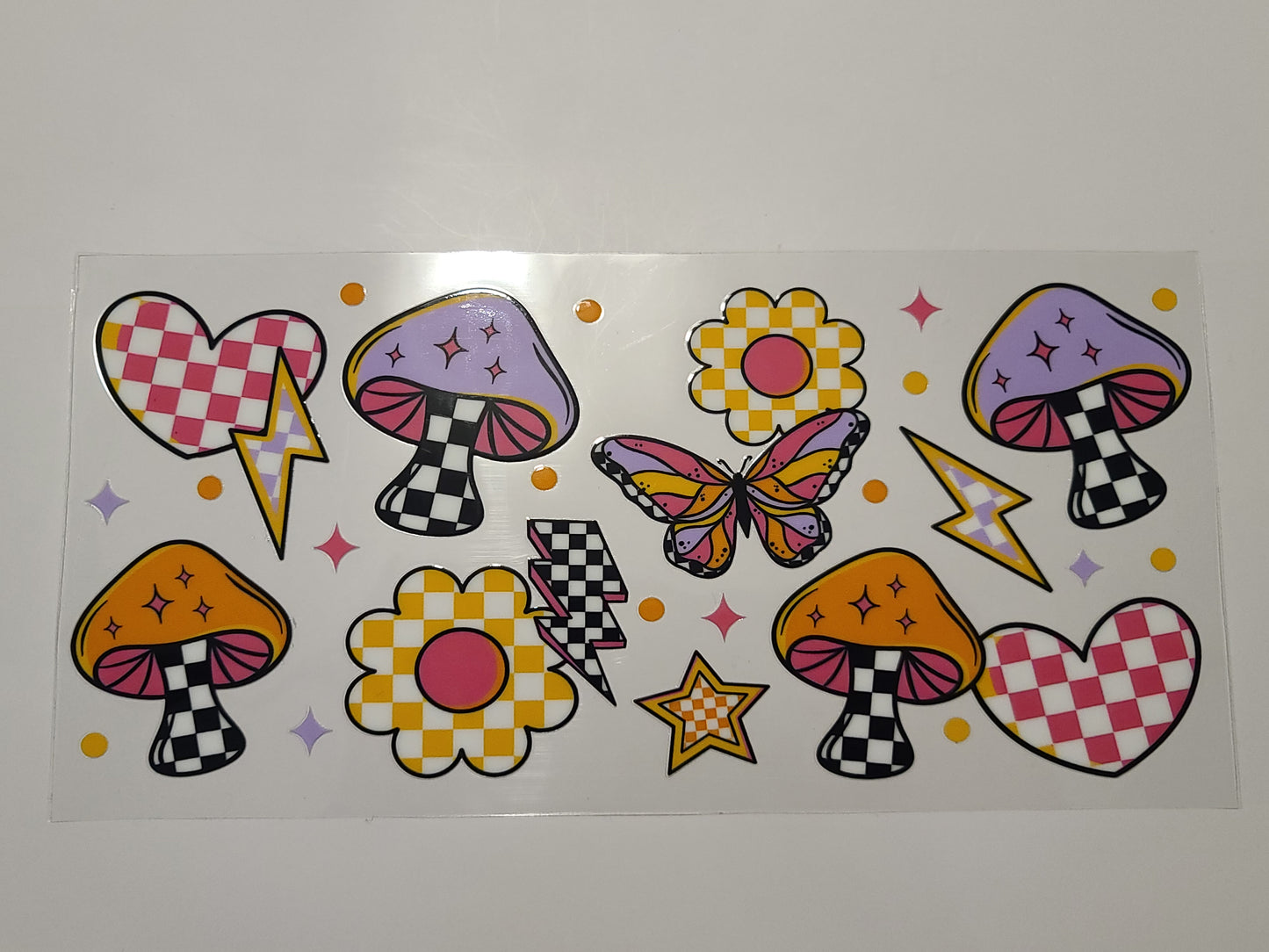Retro Mushrooms Flowers Butterflies
