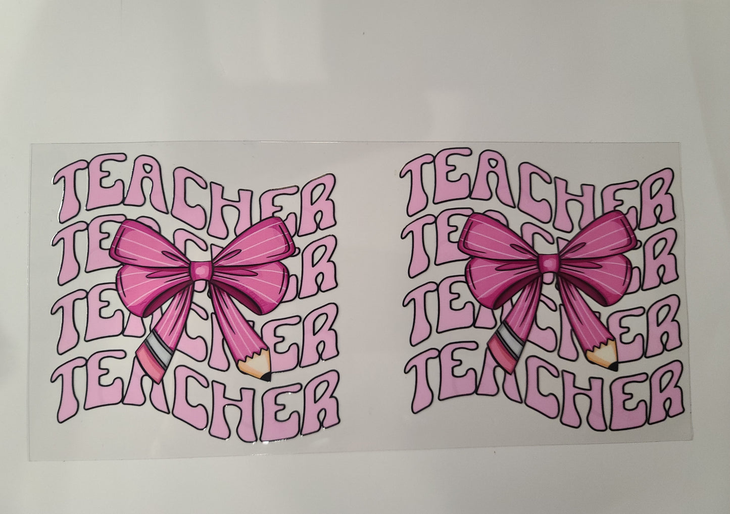 Teacher Pencil Bow ~ Decal ONLY (one side)