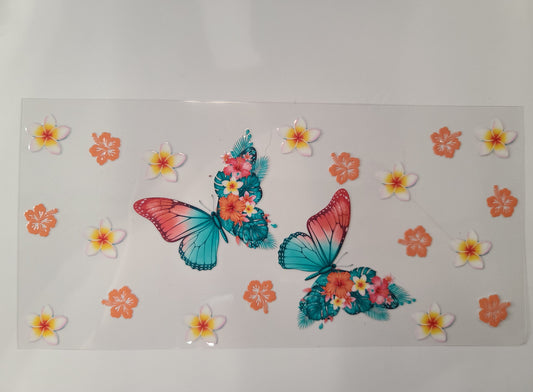 Pink and Teal Butterflies