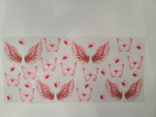 Pink Angel Wings and Butterflies