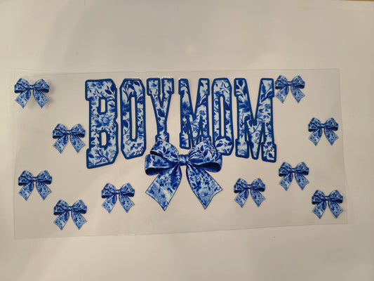 Blue Floral Boy Mom