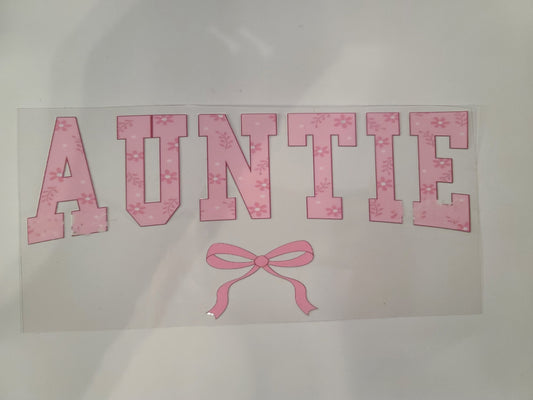 Auntie Pink Flowers and Bow