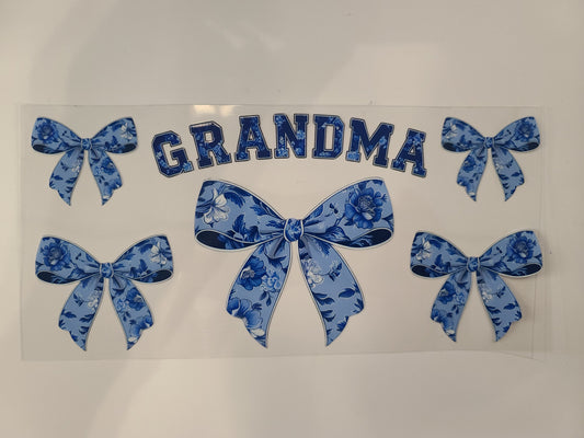 Grandma Dark Blue Floral