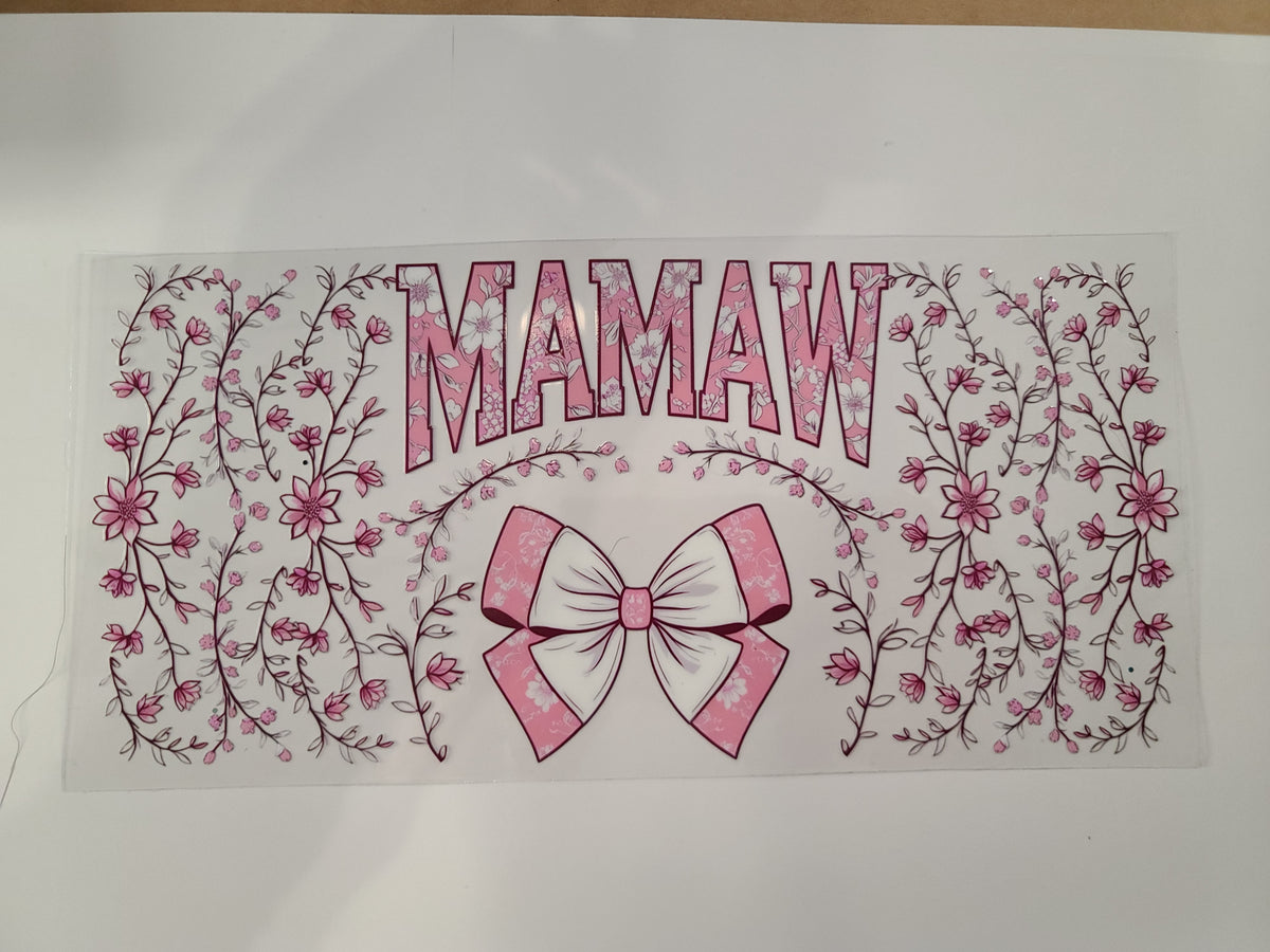 Mamaw Pink Floral With Bow