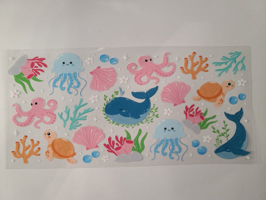 Octopus Whale Jellyfish Seashell Coral Turtle