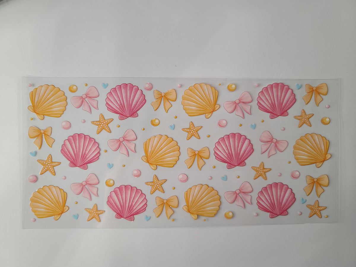 Pink and Yellow Seashells Bows