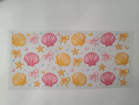 Pink and Yellow Seashells Bows