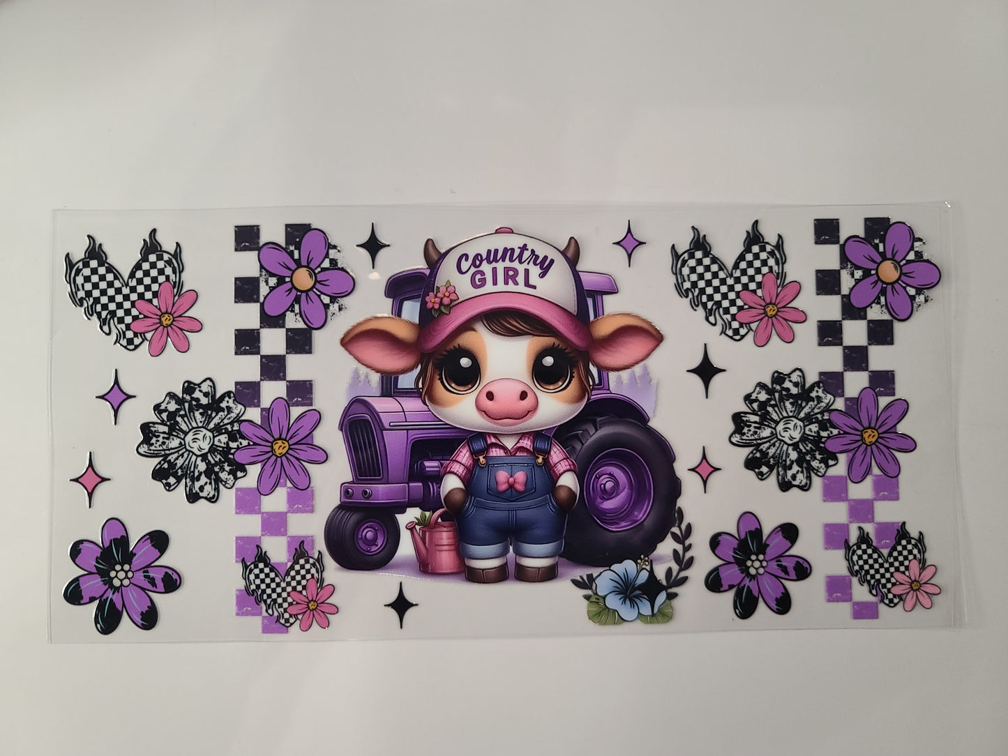 Country Girl Purple Tractor