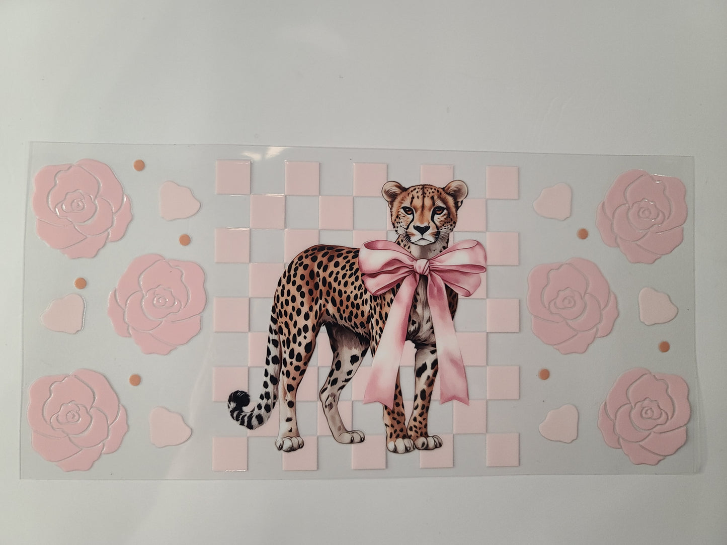 Cheetah Pink Bow and Roses
