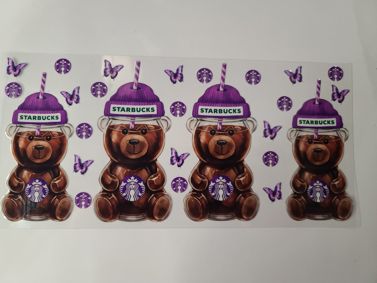 Purple Starbucks Coffee Bear