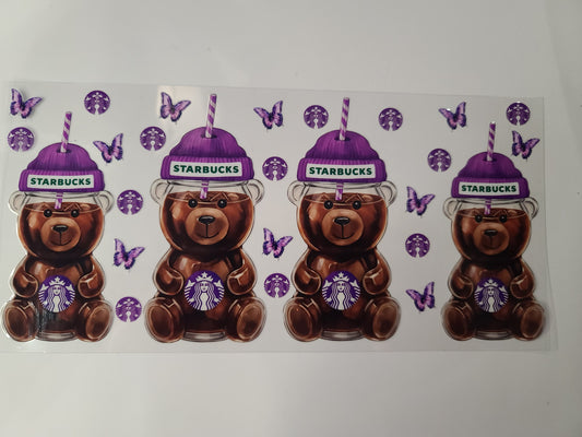Purple Starbucks Coffee Bear