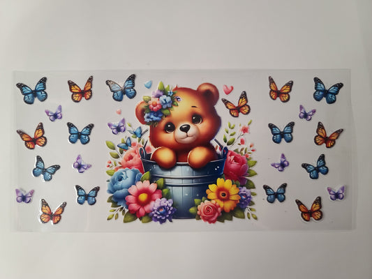 Baby Bear Butterflies and Flowers