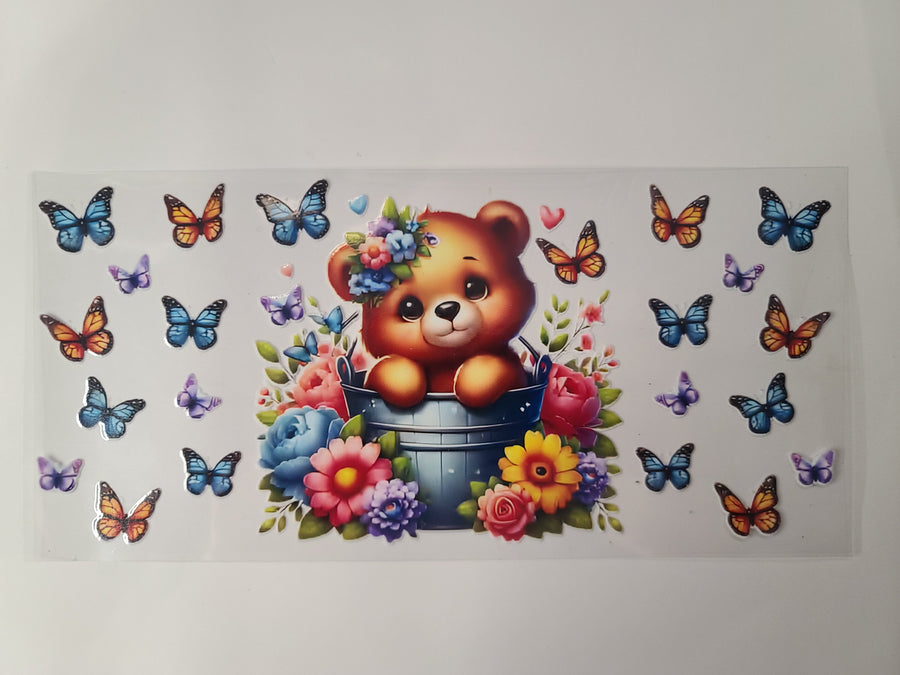 Baby Bear Butterflies and Flowers