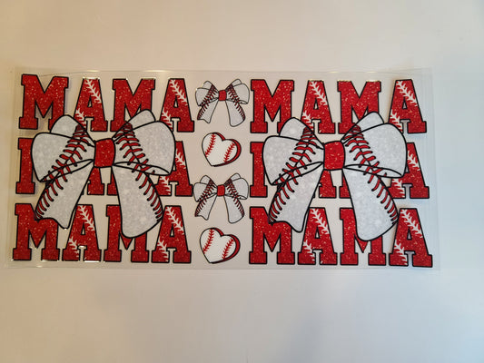 Baseball Mama Bows and Hearts