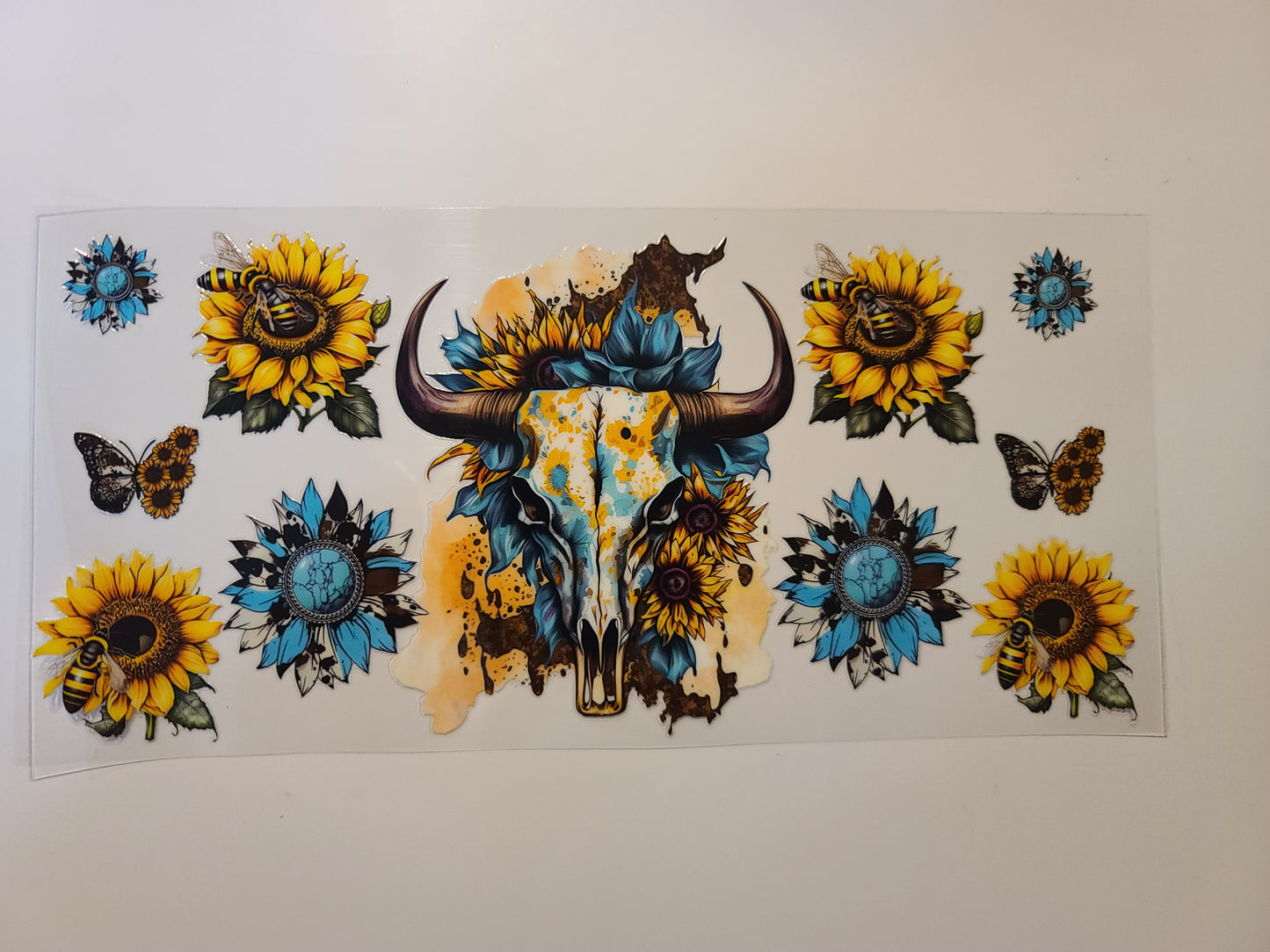 Teal and Yellow Skull W12