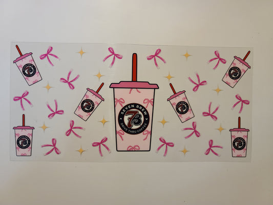 7Brew Coffee Cup Pink Bows