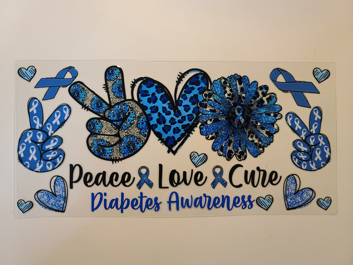 Peace Love Cure Diabetes Awareness With Cheetah Print
