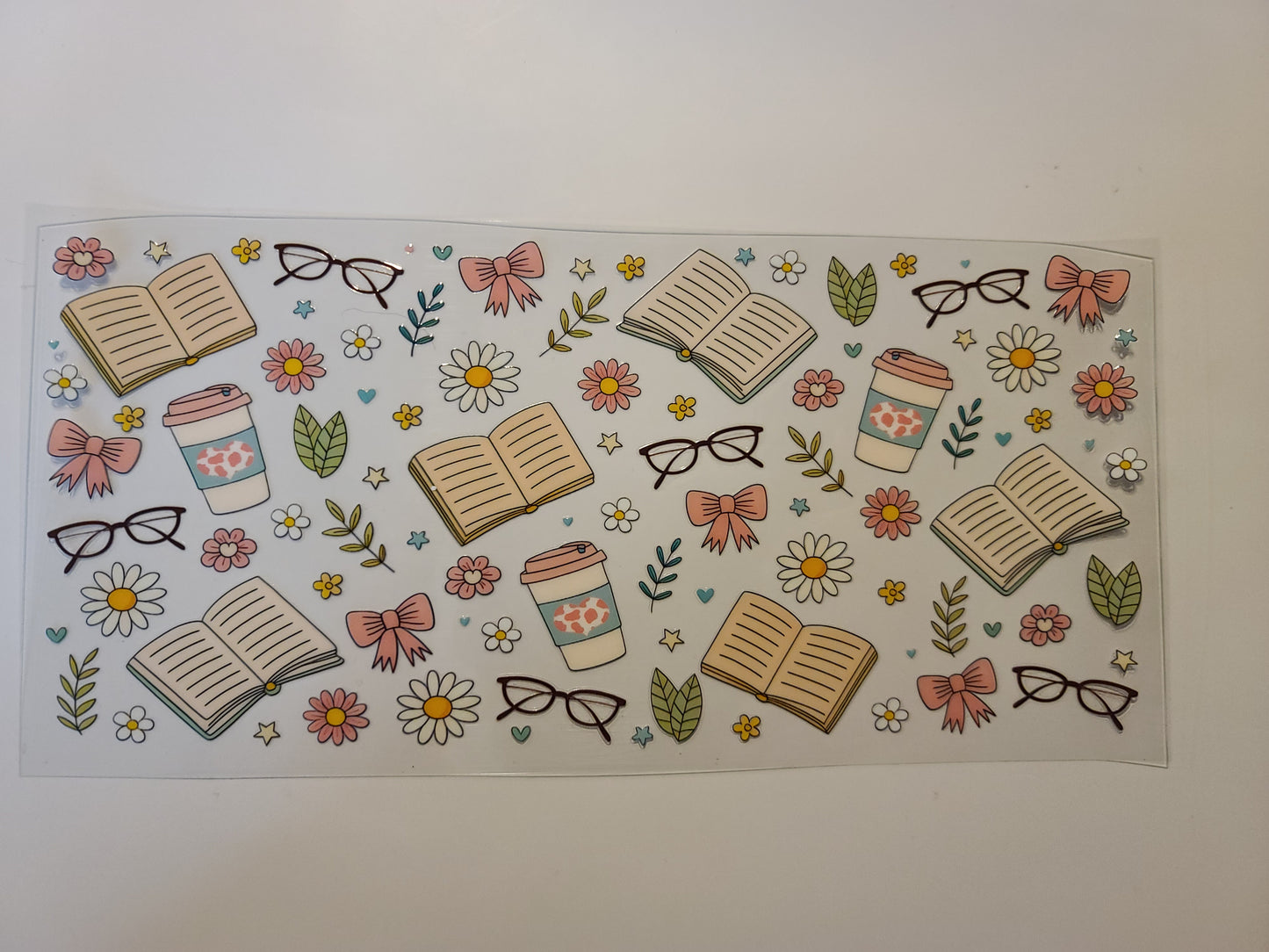 Books Coffee Bows Glasses Flowers
