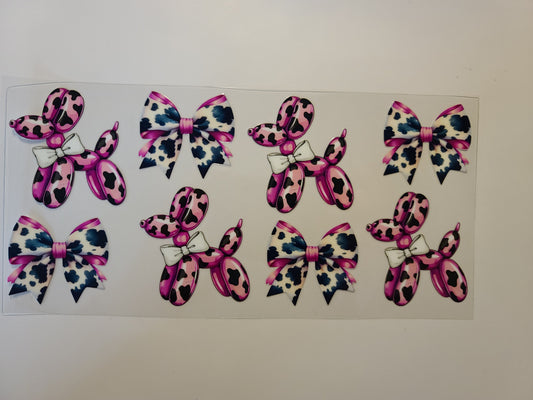 Pink Cow Print Balloon Dog and Bows