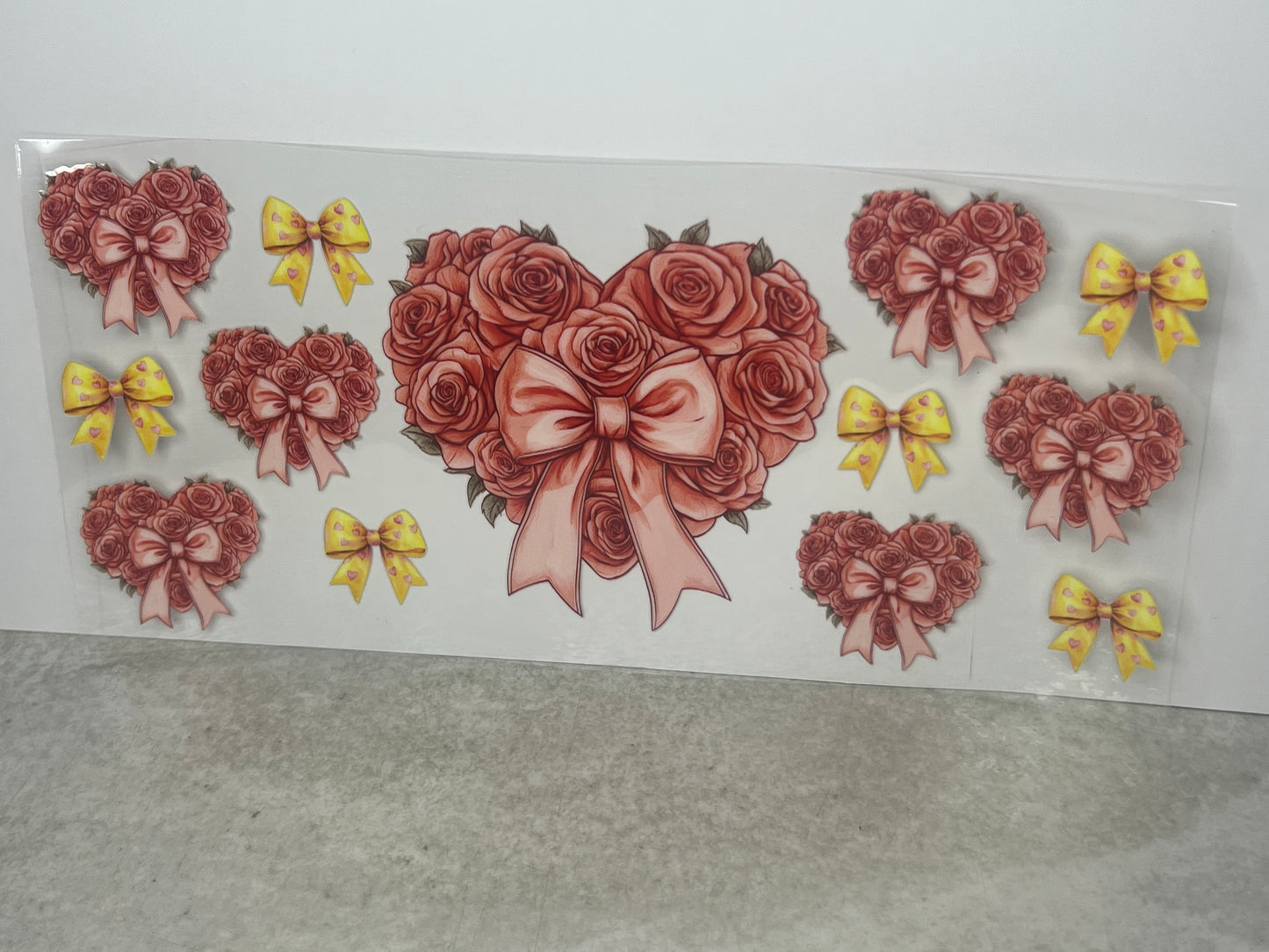 Pink Heart of Roses & Bows