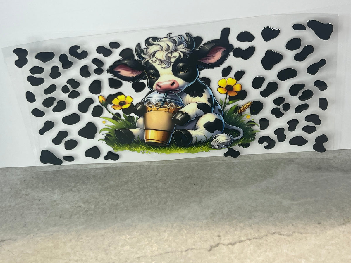 Cow Drinking Coffee