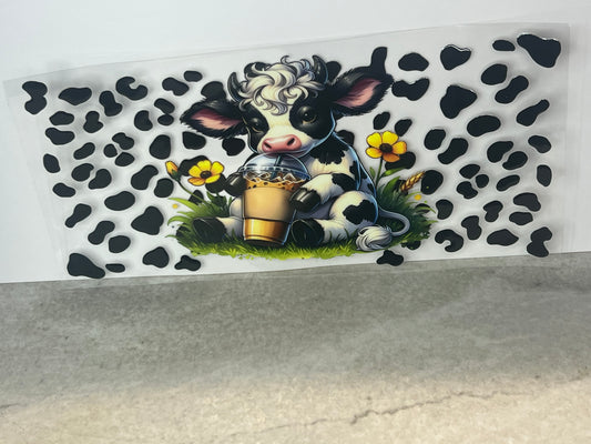 Cow Drinking Coffee