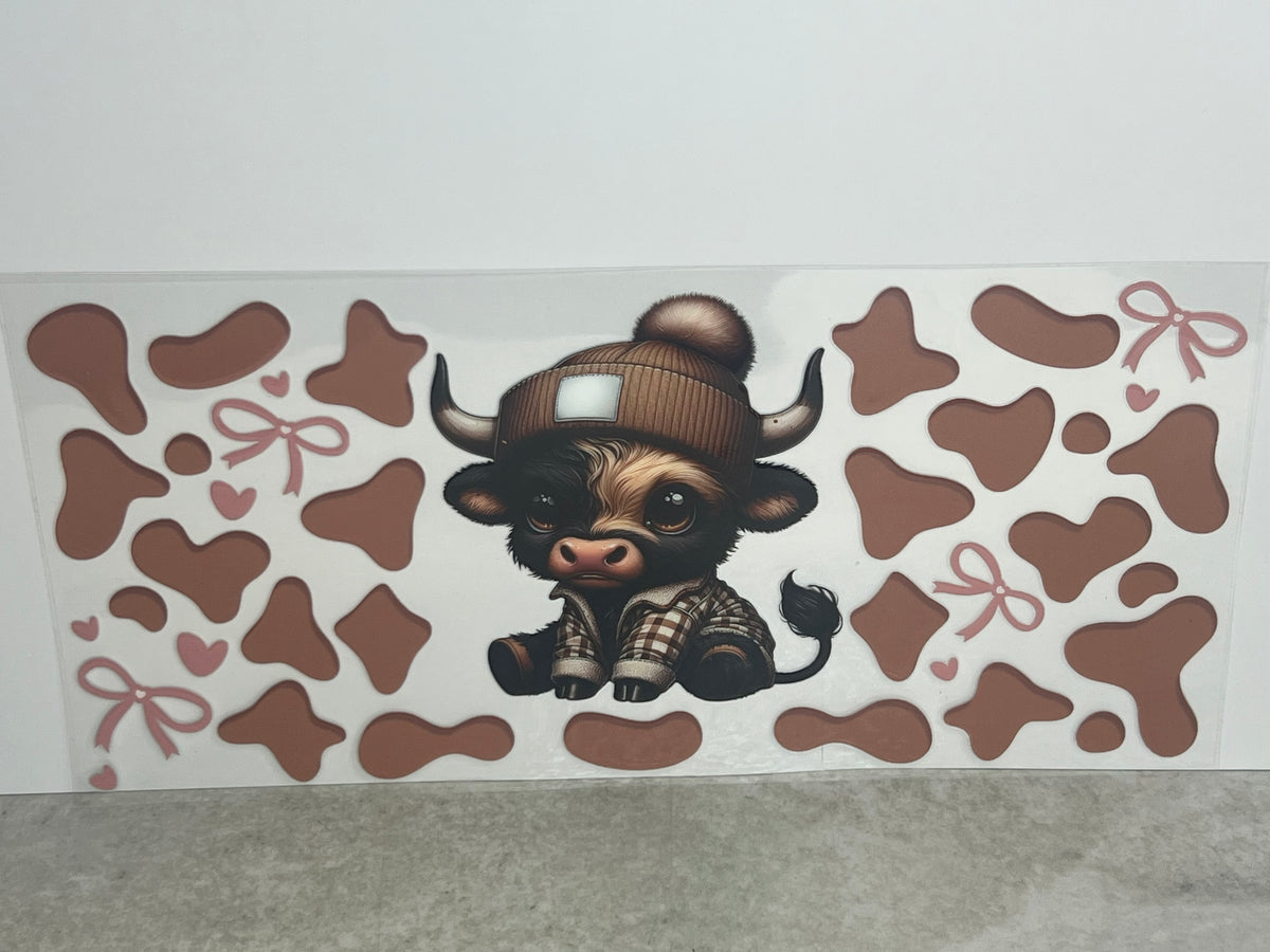 Brown Carhartt Highland Cow With Bows