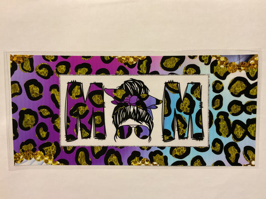 Mom Colorful Cheetah With Sunglasses and Headband Purple and Teal