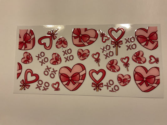 Valentines Hearts On Sticks XO Bows