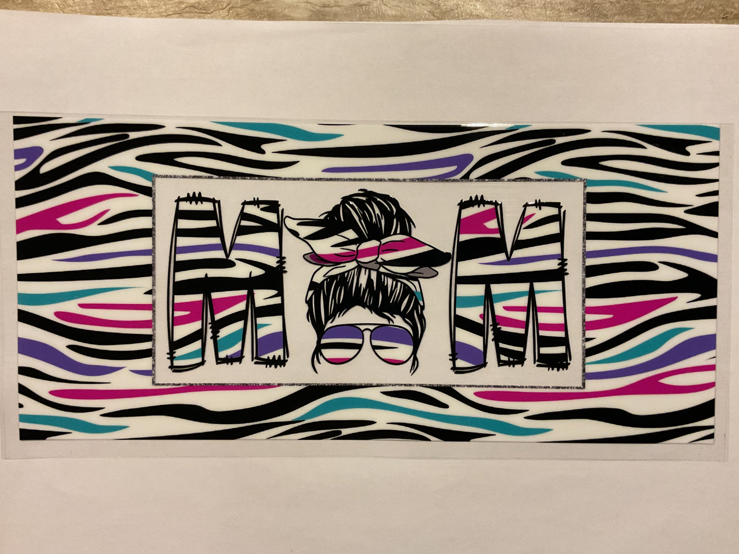 Mom Colorful Zebra Print With Sunglasses and Headband