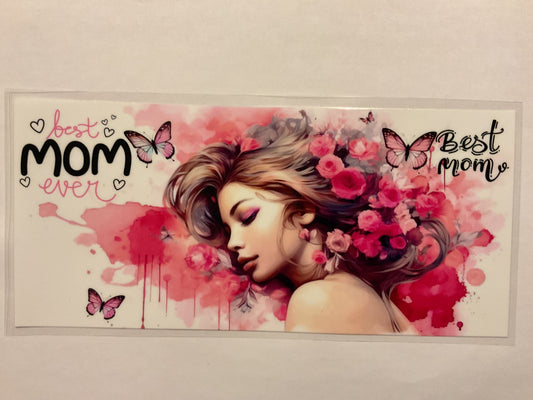 Best Mom Sleeping Woman With Pink Butterflies and Flowers