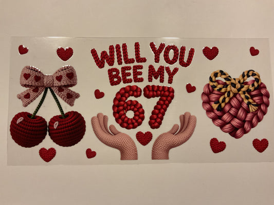 Valentines Will You Bee My 67 Cherries Hearts