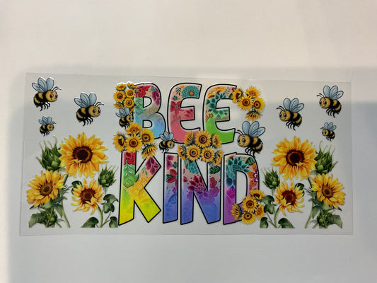 Bee Kind Colorful, Sunflowers and Bees Quote