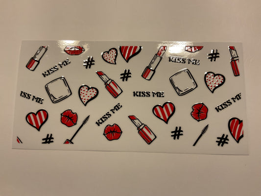 Valentines Kiss Me Lipstick Hearts Lips
