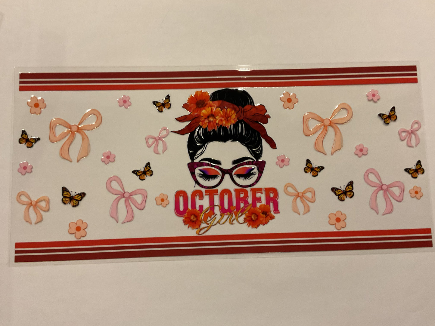 October Girl Bows Flowers Butterflies