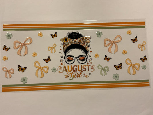August Girl Bows Flowers Butterflies