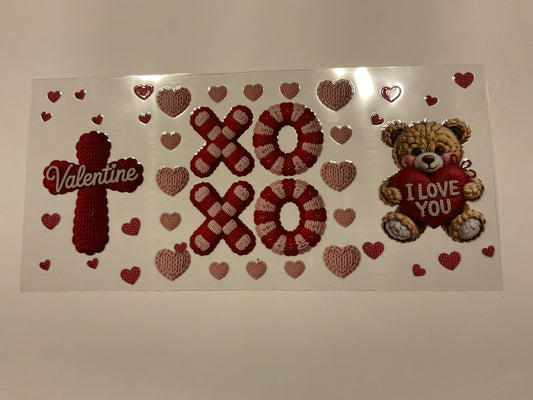 Valentines Cross XOXO Bear I love you