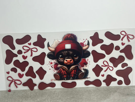 Red Carhartt Highland Cow With Bows