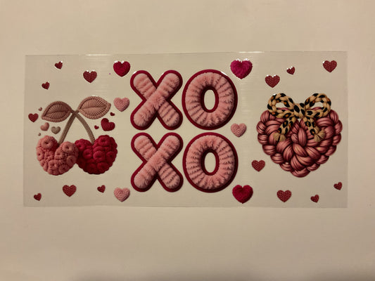 Valentines Crochet Cherries XOXO Heart